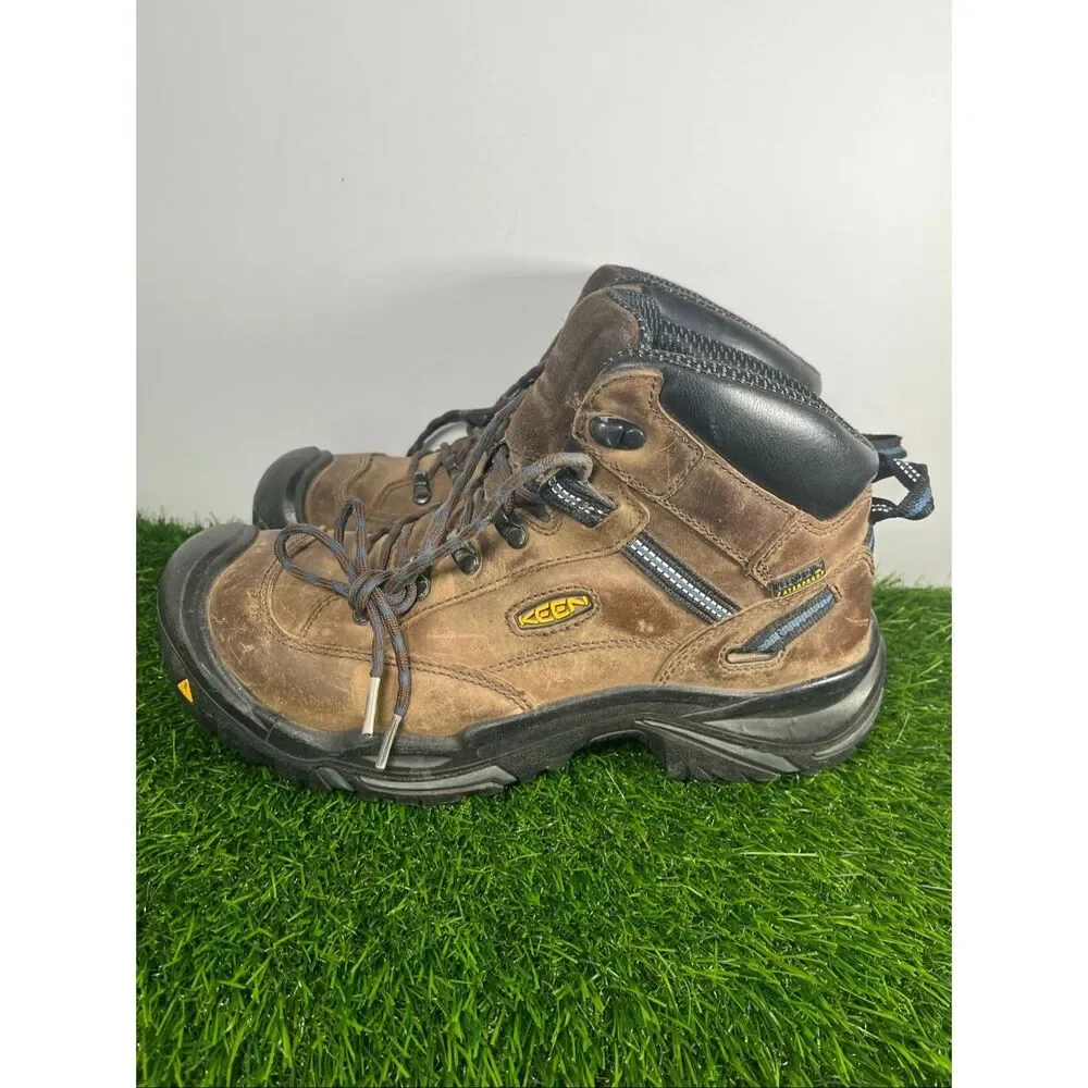 KEEN Waterproof Hiking Boots Mens Size 9 Brown Leather Outdoor Trail Work Shoes